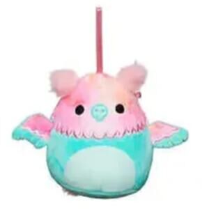 Squishmallow 4" Gala the Griffon Christmas Holiday Plush‎ Ornament NWT Teal Pink